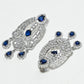 Rajwada White And Blue Alloy Stone Earrings For Women