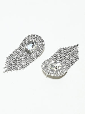 Rajwada White Alloy Stone Earrings For Women