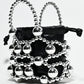 Rajwada Black And Silver PU Embellished Potli For Women
