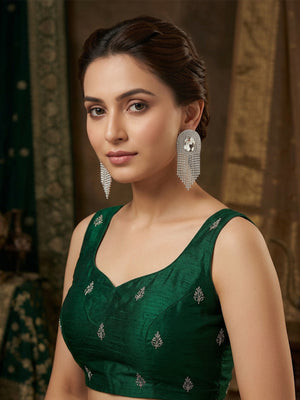 Rajwada White Alloy Stone Earrings For Women