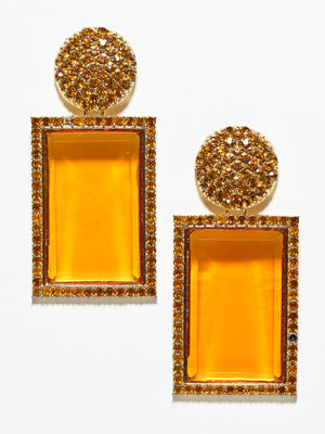 Rajwada Orange Alloy Stone Earrings For Women