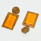 Rajwada Orange Alloy Stone Earrings For Women