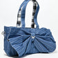Rajwada Blue Denim Striped Hand Bag For Women