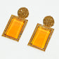 Rajwada Orange Alloy Stone Earrings For Women