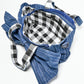 Rajwada Blue Denim Striped Hand Bag For Women
