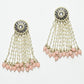 Rajwada White And Golden Alloy Pearl Earrings For Women