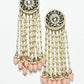 Rajwada White And Golden Alloy Pearl Earrings For Women