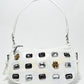 Rajwada White PU Embellished Hand Bag For Women