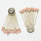 Rajwada White And Golden Alloy Pearl Earrings For Women