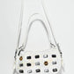 Rajwada White PU Embellished Hand Bag For Women