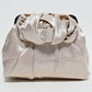 Rajwada Beige Satin Solid Clutch For Women
