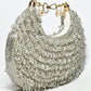 Rajwada Silver Suede Cutdana Embellished Clutch For Women
