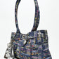 Rajwada Blue Denim Solid Hand Bag For Women