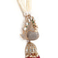Rajwada White Mixed Metal Embellished Beads Neckpiece Set For Women