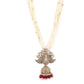 Rajwada White Mixed Metal Embellished Beads Neckpiece Set For Women