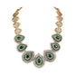 Rajwada Green Mixed Metal Embellished Gold Plated Neckpiece Set For Women