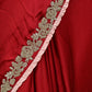 Maroon Silk Blend Embellished Saree