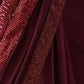 Wine Velvet Embellished Saree