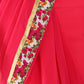 Pink Silk Blend Plain Saree