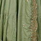 Sage Green Silk Blend Plain Kurta Set
