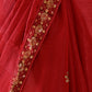 Maroon Net Embellished Saree