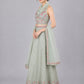 Pista Green Silk Blend Embellished Lehenga