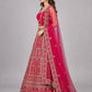 Magenta Suede Embellished Lehenga