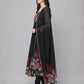 Black Georgette Printed Kurta Set