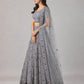 Grey Silk Blend Embellished Lehenga