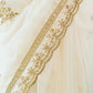 White Silk Blend Embellished Saree