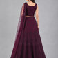 Wine Georgette Embellished Lehenga