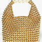 Rajwada Golden Pearl Embellished Hand Bag For Women