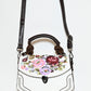 Rajwada White And Brown PU Embroidered Hand Bag For Women
