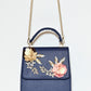 Rajwada Blue PU Embellished Hand Bag For Women