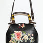 Rajwada Black PU Embroidered Hand Bag For Women