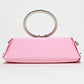 Rajwada Light Pink PU Self Design Clutch For Women