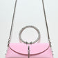 Rajwada Light Pink PU Self Design Clutch For Women