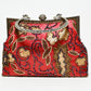 Rajwada Red Satin Embellished Clutch For Women