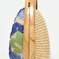 Rajwada Blue and Ivory Jute And Wooden Embroidered Clutch For Women