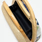 Rajwada Blue and Ivory Jute And Wooden Embroidered Clutch For Women