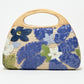 Rajwada Blue and Ivory Jute And Wooden Embroidered Clutch For Women