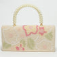 Rajwada Ivory Suede Embellished Clutch For Women