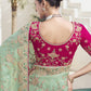 Rajwada Light Green Embroidered Silk Blend Saree With Unstitched Blouse For Women