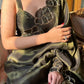 Rajwada Green Embellished Silk Blend Saree With Unstitched Blouse For Women