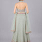 Pista Green Silk Blend Embellished Lehenga