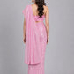 Light Pink Silk Blend Embellished Saree