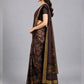Maroon Silk Blend Printed Saree