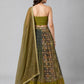 Olive Silk Blend Embellished Lehenga