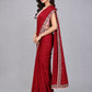 Maroon Silk Blend Embellished Saree