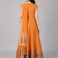 Orange Silk Blend Embellished Kurta Set